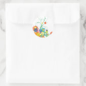 bloemboeketten van wervelingen vector ronde sticker (Tas)