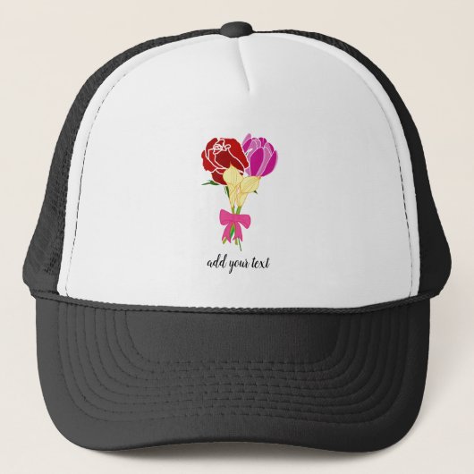bloemboekje aanpassen trucker pet (Voorkant)