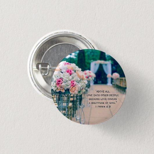 Bloemboksen en weddenschappen ronde button 3,2 cm (Voorkant /achterkant)