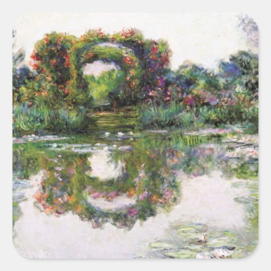  bloembollen Giverny Claude Monet Vierkante Sticker (Voorkant)