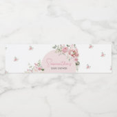 Bloemboog Baby in Bloom Baby Shower Waterfles Etiket (Enkel label)