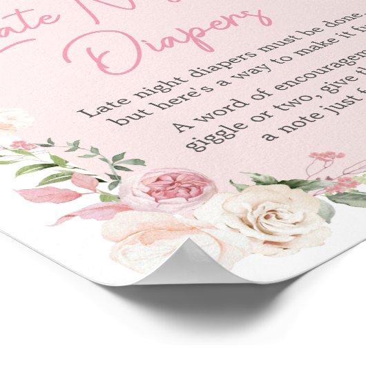 Bloemboog Baby in Bloom Late Night Luiers Poster (Hoek)