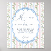 Bloemboog Baby shower Mom-osa Bar Poster (Voorkant)