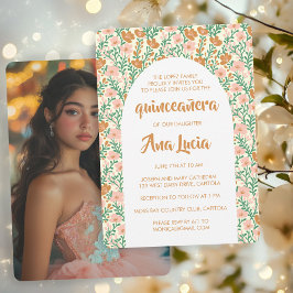 Bloemboog Bloempatroon MAATFOTO QUINCEAÑERA Kaart