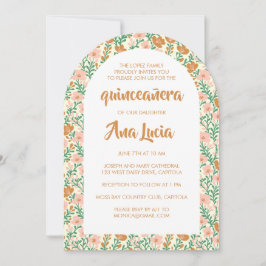 Bloemboog Bloempatroon MAATWERK Foto Quinceañera Kaart