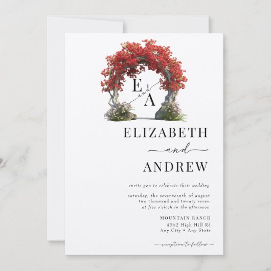 bloemboog | Boombruiloft Kaart (Voorkant)