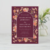 Bloemboog Bourgondië gebrande Sinaasappel herfst b Kaart (Staand voorkant)