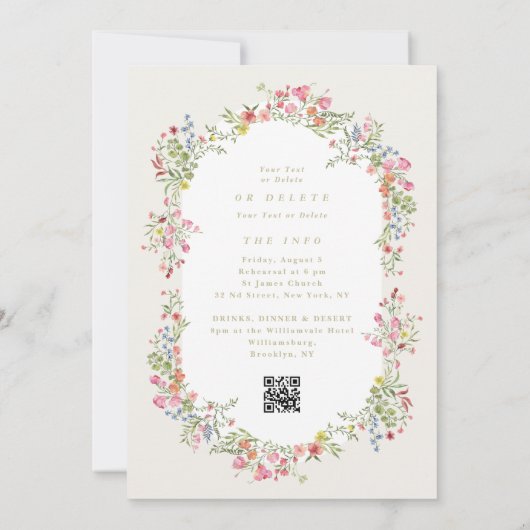 Bloemboog lente bruiloft RSVP repetitie diner Kaart (Achterkant)