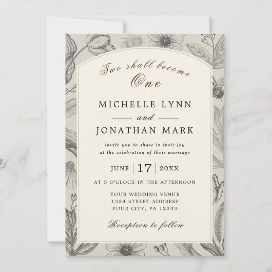  bloemboog Lijst Christelijk bruiloft Kaart (Voorkant)