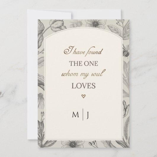 bloemboog Lijst Christelijk bruiloft Kaart (Achterkant)