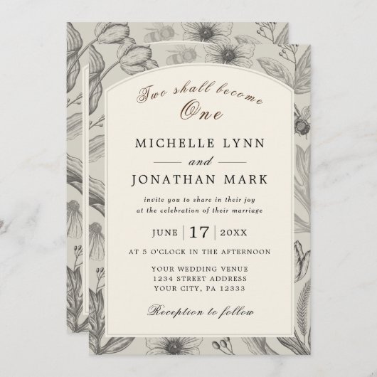  bloemboog Lijst Christelijk bruiloft Kaart (Voorkant / Achterkant)