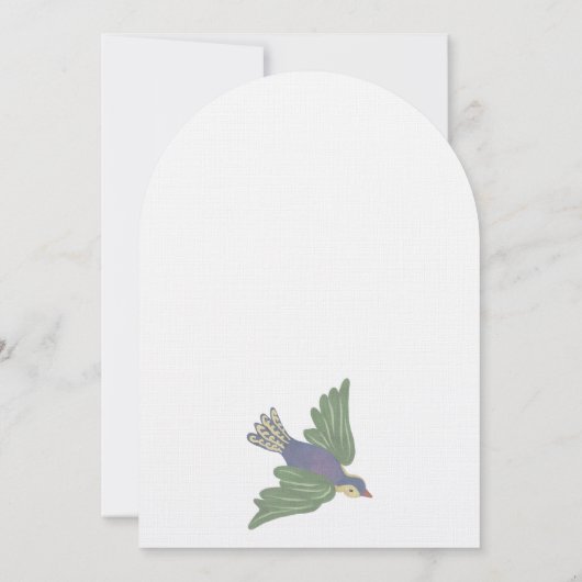 Bloemboog linnen bruiloft kaart (Achterkant)