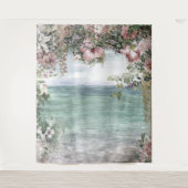 Bloemboog naar zee bruiloft decor wandkleed (Voorkant)