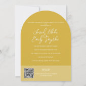 Bloemboog stijl bruiloft uitnodiging QR-code (Achterkant)
