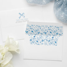 Bloemboog Stofblauw Whimsisch Modern Handgetekend