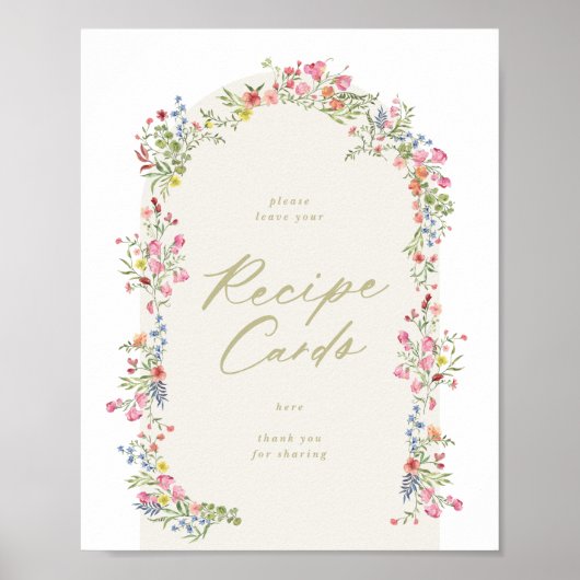 Bloemboog Voorjaar Recept Kaarten vrijgezellenfees Poster (Voorkant)