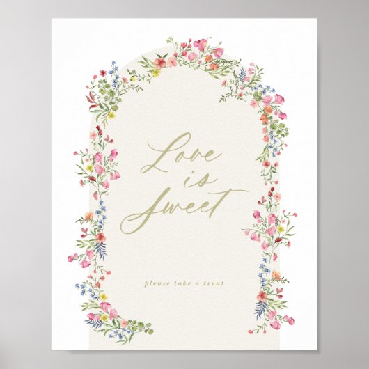 Bloemboog voorjaar tuin vrijgezellenfeest teken poster (Voorkant)