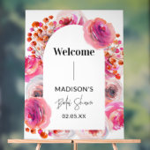 Bloemboog Welkomst Bruids Shower Bord van Acryl (Neutraal)