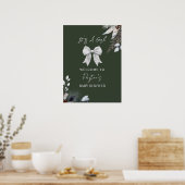 Bloemboog Winter Green Girl Baby shower Welkom Poster (Keuken)