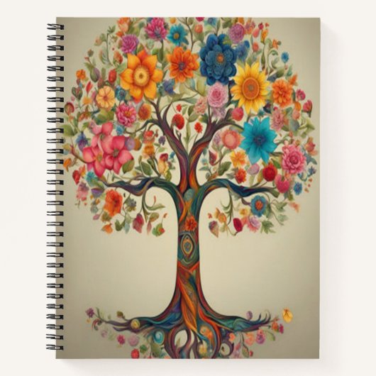 Bloemboom van het leven - Spiral Notitieboek (Voorkant)