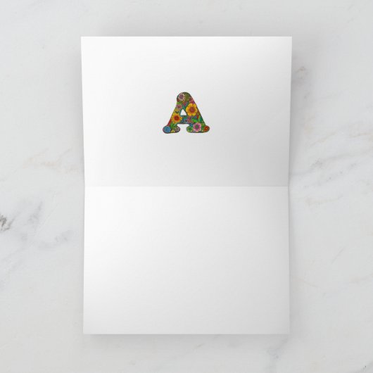 Bloembrief A Wenskaart - Blank Inside Kaart (Binnen)