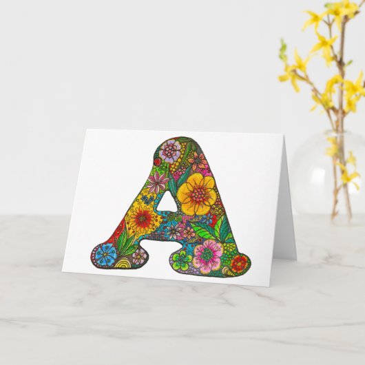 Bloembrief A Wenskaart - Blank Inside Kaart (Gele Bloem)