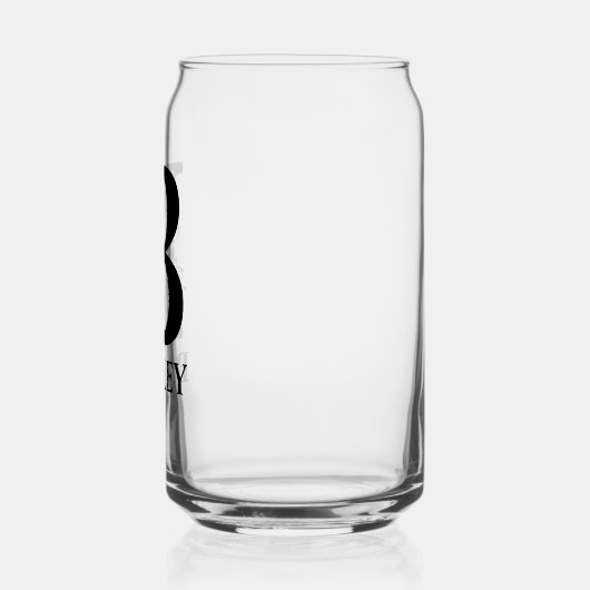 Bloembrief B Monogram en gepersonaliseerde naam Blikvorm Glas (Links)