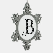 bloembrief B Tin Sneeuwvlok Ornament (Links)