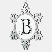 bloembrief B Tin Sneeuwvlok Ornament (Rechts)