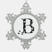 bloembrief B Tin Sneeuwvlok Ornament (Voorkant)