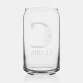 Bloembrief C Monogram en gepersonaliseerde naam Blikvorm Glas (Achterkant)