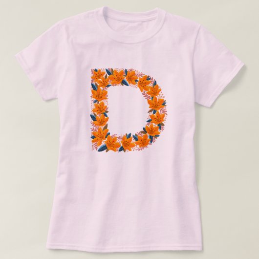 Bloembrief D vrouw basic T-shirt (Design voorkant)