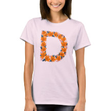 Bloembrief D vrouw basic T-shirt
