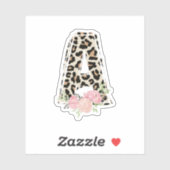 Bloembrief Een Initiaal naam Leopard Cheetah Print Sticker (Vel)