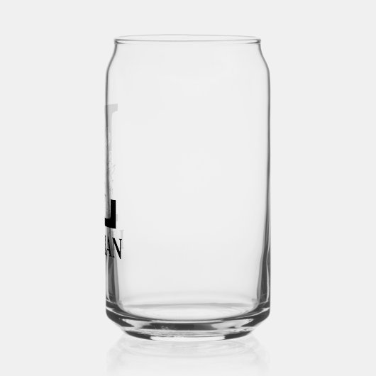 Bloembrief L Monogram en gepersonaliseerde naam Blikvorm Glas (Links)