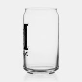 Bloembrief M Monogram en gepersonaliseerde naam Blikvorm Glas (Links)
