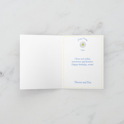 Bloembrief mam op persoonlijke titel Birthday-kaar Bedankkaart (Binnen)