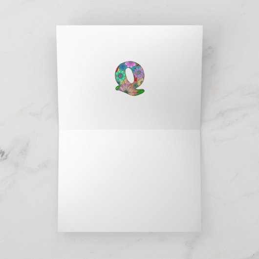 Bloembrief Q Wenskaart - Blank Inside Kaart (Binnen)