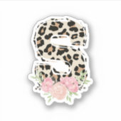 Bloembrief S Initiaal naam Leopard Cheetah Print Sticker (Voorkant)