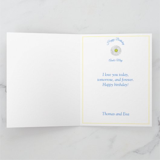 Bloembrief Tunt Aangepaste geboortedagkaart Kaart (Binnen)