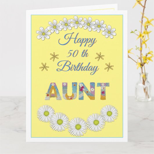 Bloembrief Tunt Aangepaste geboortedagkaart Kaart (Gele Bloem)