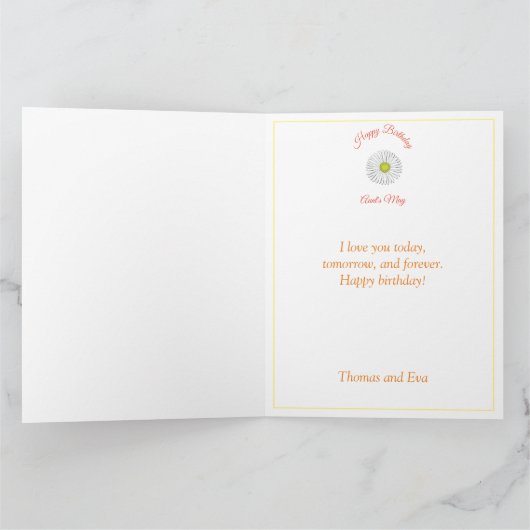 Bloembrief Tunt Aangepaste geboortedagkaart Kaart (Binnen)