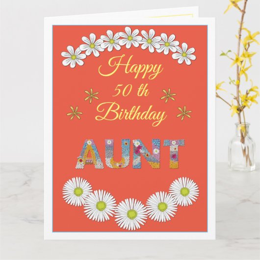 Bloembrief Tunt Aangepaste geboortedagkaart Kaart (Gele Bloem)