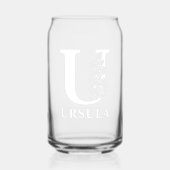 Bloembrief U Monogram Gepersonaliseerde naam Wit Blikvorm Glas (Voorkant)