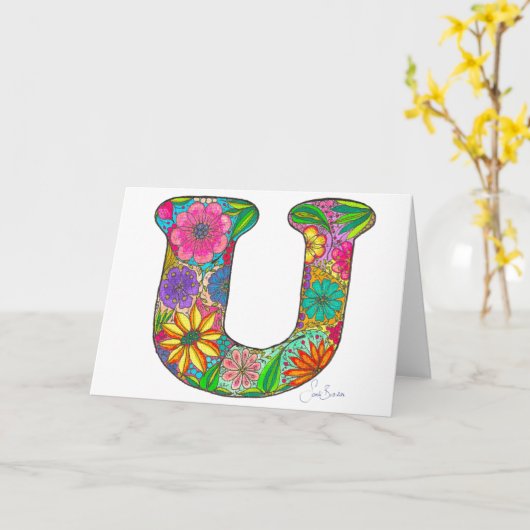 Bloembrief U Wenskaart - Blank Inside Kaart (Gele Bloem)