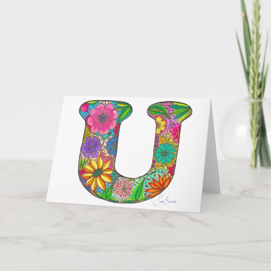 Bloembrief U Wenskaart - Blank Inside Kaart (Voorkant)