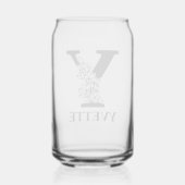 Bloembrief Y Monogram en gepersonaliseerde naam Blikvorm Glas (Achterkant)