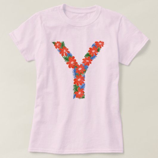 Bloembrief Y vrouw basic T-shirt (Design voorkant)