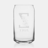 Bloembrief Z Monogram en gepersonaliseerde naam Blikvorm Glas (Achterkant)
