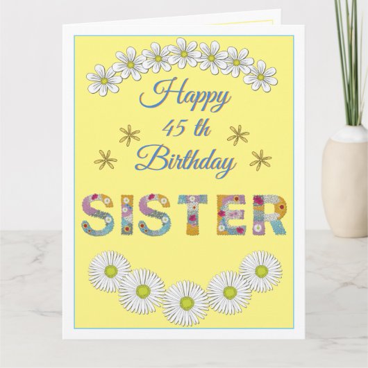 Bloembrief Zuster Persoonlijke geboortedag kaart (Voorkant)
